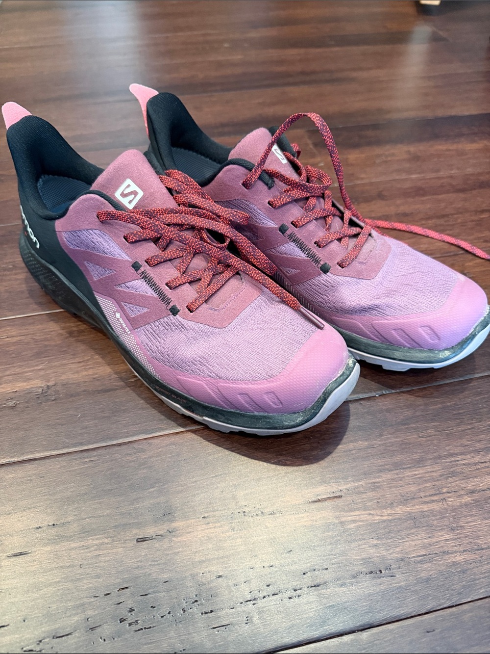 Salomon Women's Pink and Black Trail Sneakers